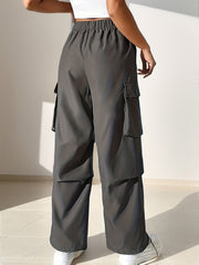  Y2k High Rise Cargo Trousers With Flap Pockets
