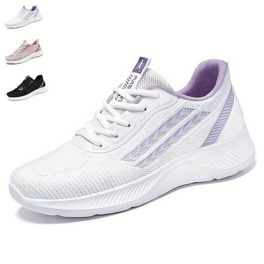 Women's Breathable Knit Sneakers Casual Lace Up Lightweight Sport Shoes