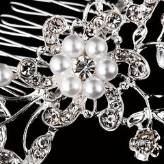 Bridal Rhinestone Hair Comb Faux Pearl Wedding Accessories