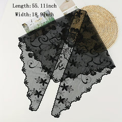 Lace Flower Embroidery Triangle Scarf Classic Church Head Veil