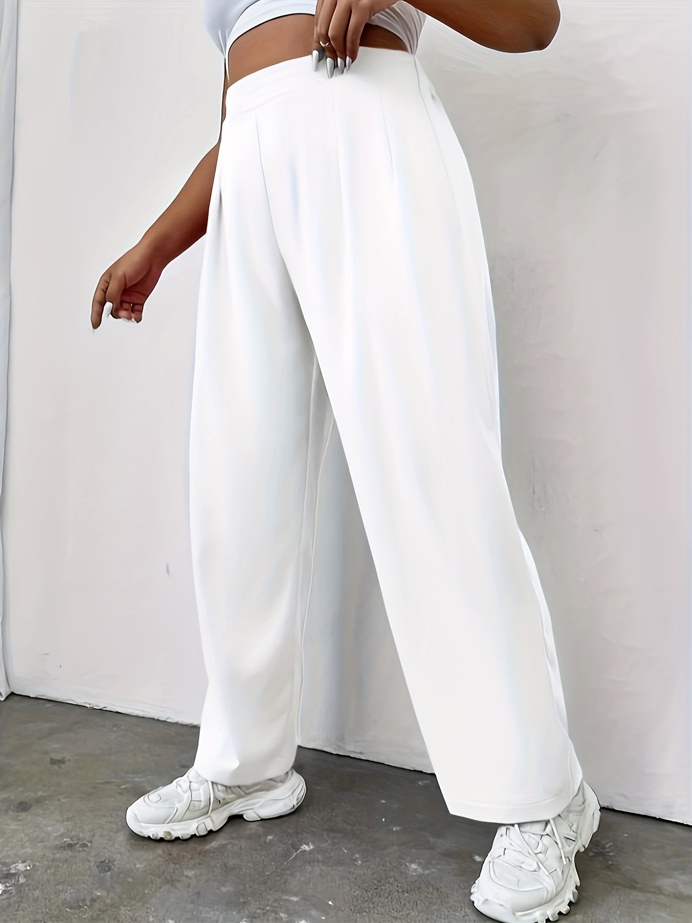  Casual Pants Women's Plus Solid Trousers