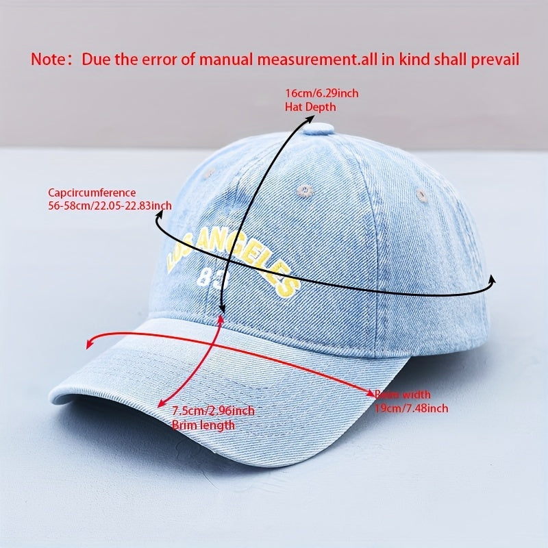 LA Denim Washed Distressed Baseball Cap