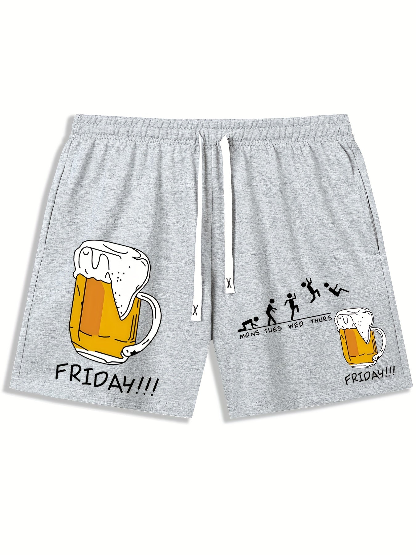 Beer Friday Pattern Casual Shorts for Summer