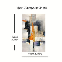 Hand Painted Canvas Abstract Painting Gray Yellow Theme