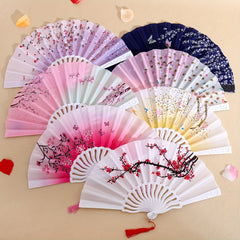 Chinese Style Women's Fan Summer Portable Folding Fan Vintage Costume Dance Fan