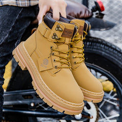 Men's Round Toe Lace up Boots for Winter