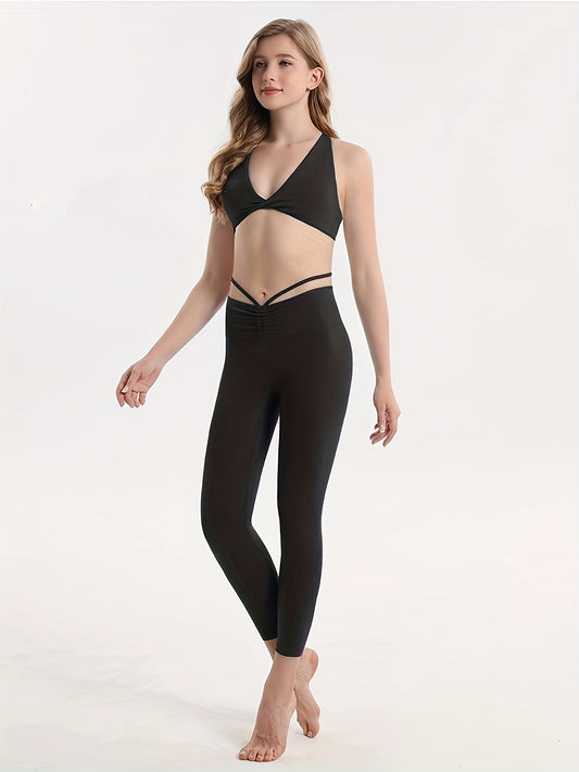 Sexy Strap Yoga Leggings High Elastic Slimming Casual Pants