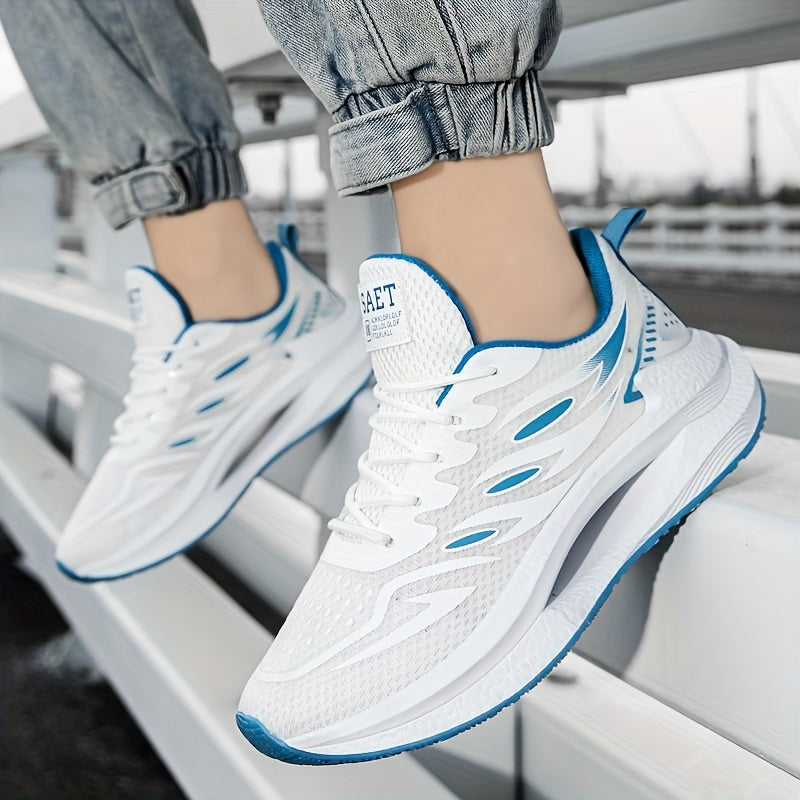 Men's Striped Lace up Running Shoes Anti-Skid Sneakers