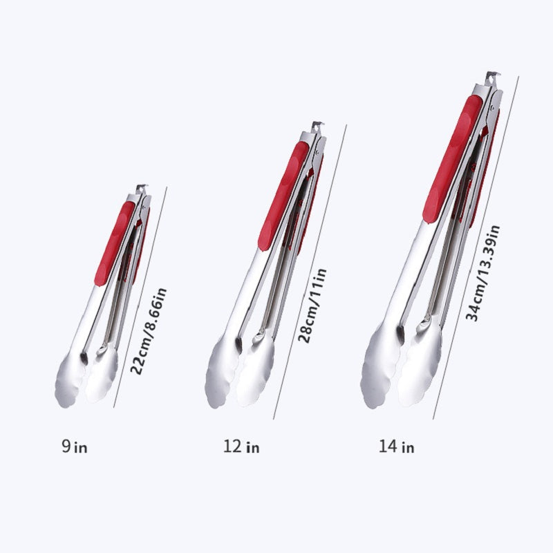 3pcs Stainless Steel Food Clip for BBQ and Kitchen Use