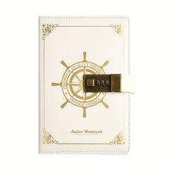 Sailor Style Retro Password Book PU Notebook With Lock Student Diary B6