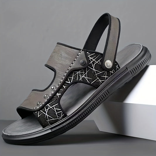 Men's Buckle Slide Sandals, Casual Slip On