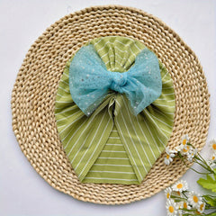 Striped Mesh Bow Hat for Girls