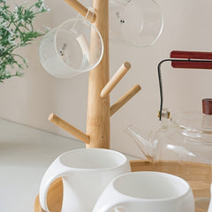 Bamboo Cup Holder Tree Branch Shape Hanging Cup Holder