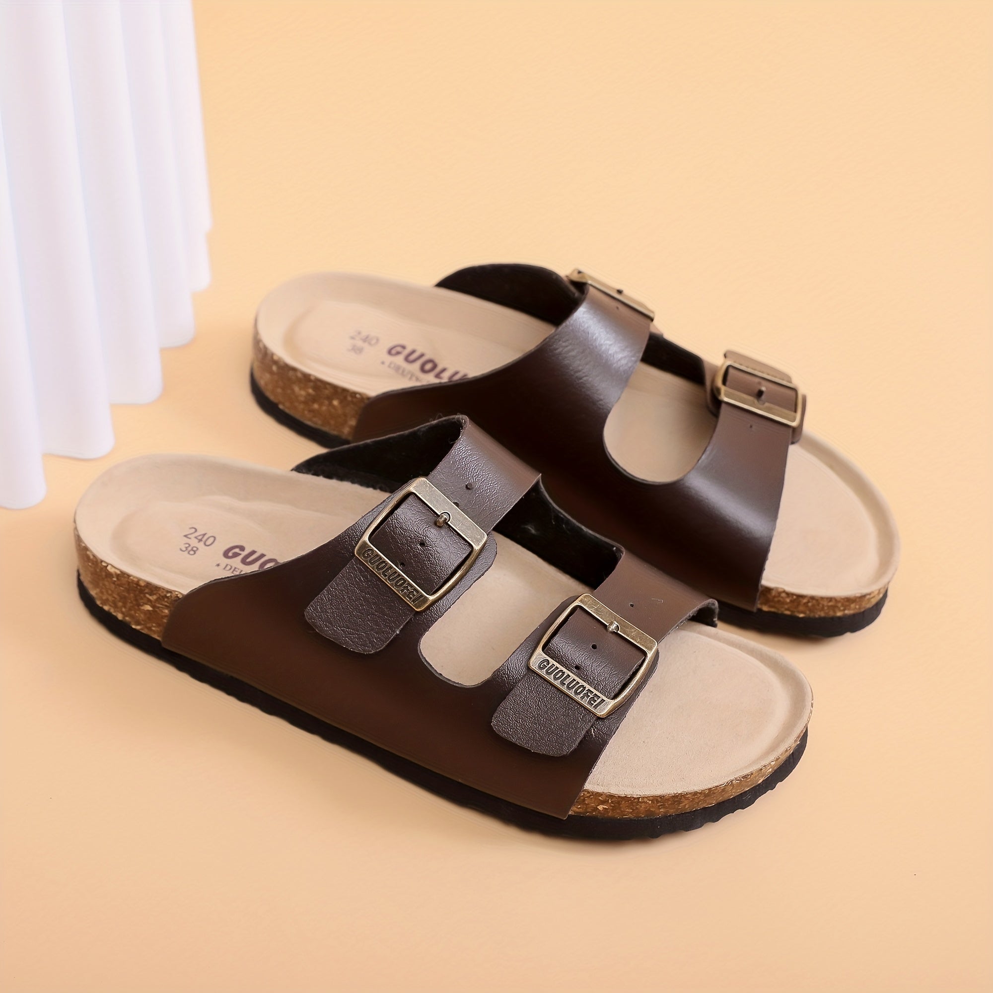 Men's Open Toe Slip On Strap Slides Non slip Sandals