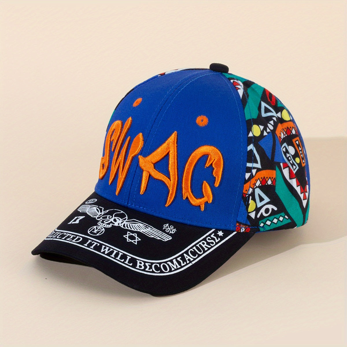 Letter Embroidery Print Graffiti Sunshade Baseball Cap
