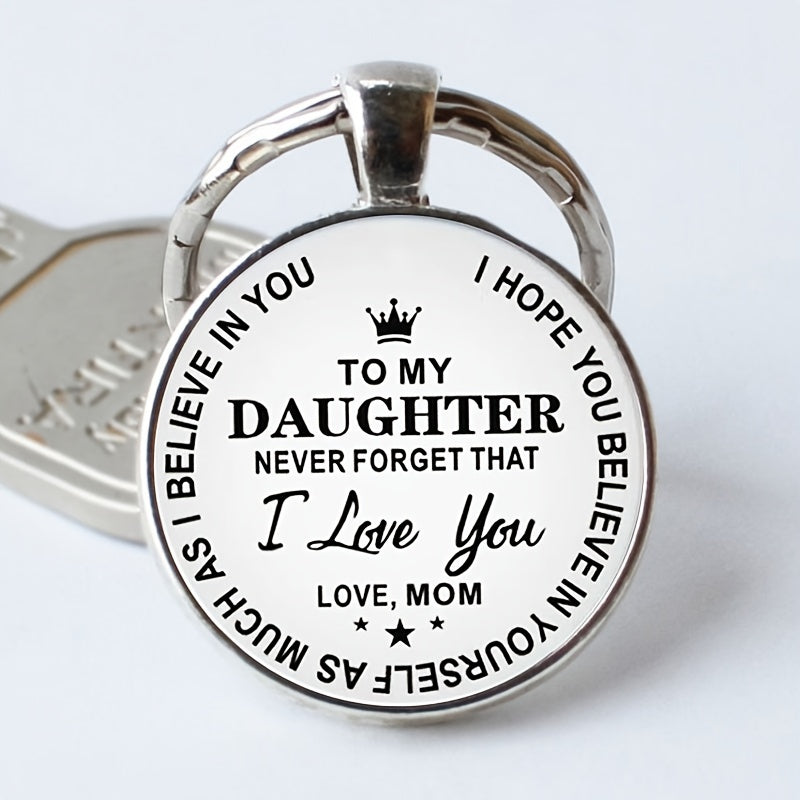 To My Daughter Stainless Steel Keychain Vintage Bag Charm