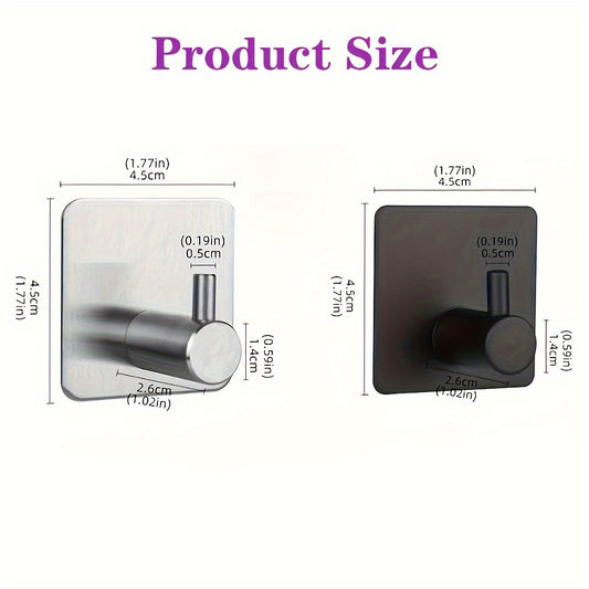 Stainless Steel Adhesive Hooks for Hanging Coat Hat Towel