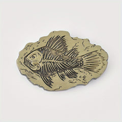Vintage Fish Bone Belt Buckle For Men Women Western Cowboy Cowgirl