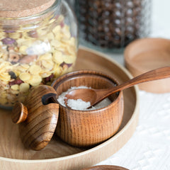 Shatterproof Wooden Seasoning Jar with Spoon for Kitchen and Travel