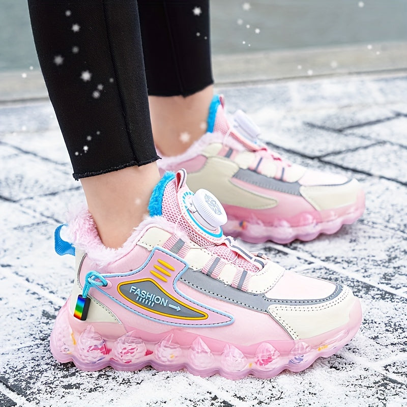 Girl's Comfy Air Cushion Shoes with Warm Plush Lining