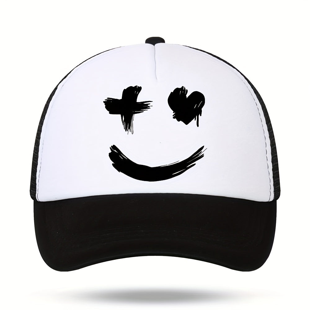 Unisex Expression Print Men's Outdoor Sun Hat Casual Net Trucker Hat