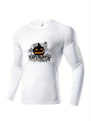 Skeleton Motorcycle Compression Shirt Men's Long Sleeve