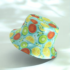 Fruit Print Bucket Hat Reversible Sunscreen Beach Fisherman Cap