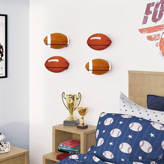 Wall Mounted Football & Rugby Rack for Home Gym Storage