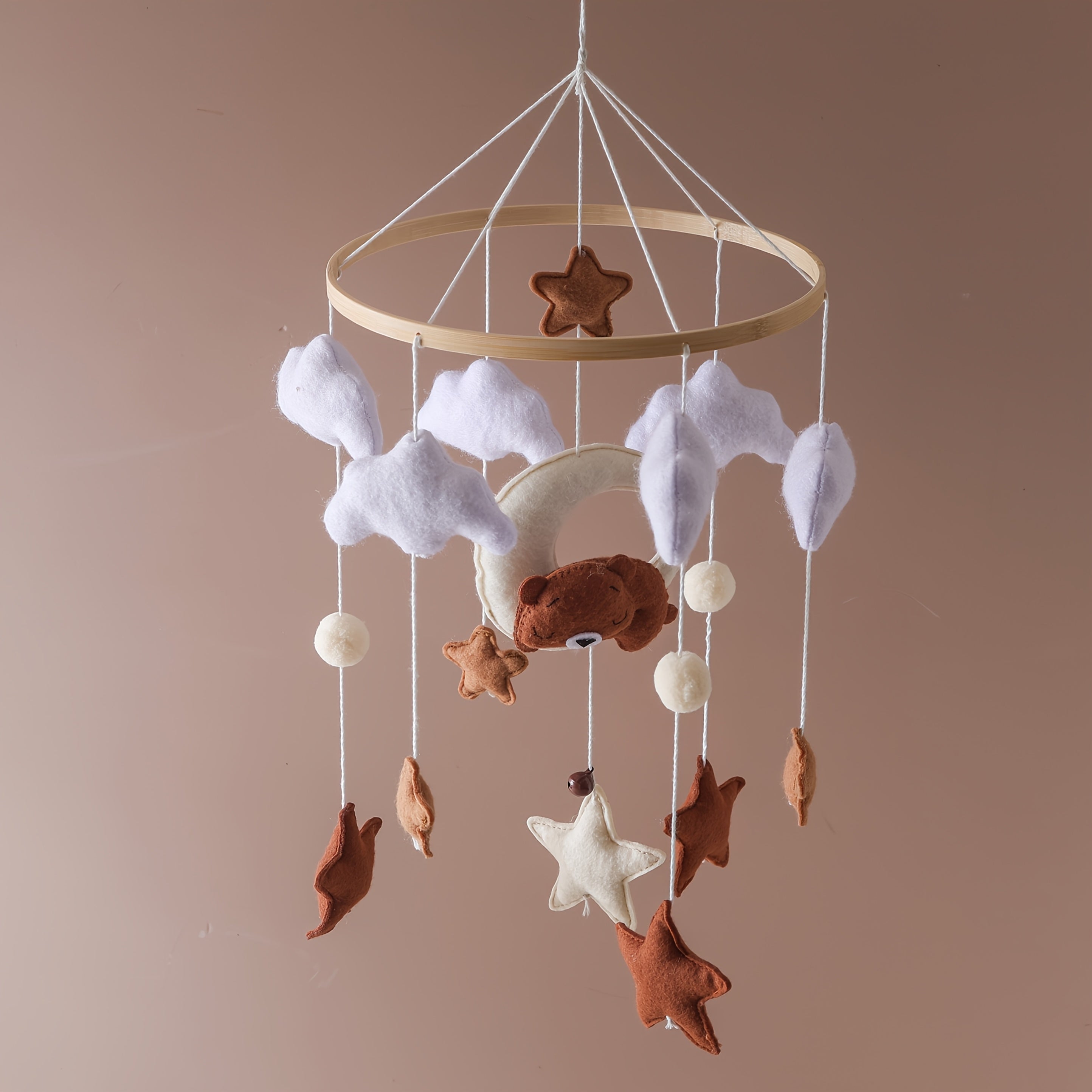Soft Plush Cartoon Bear and Star Hammock Bell Brown Bear