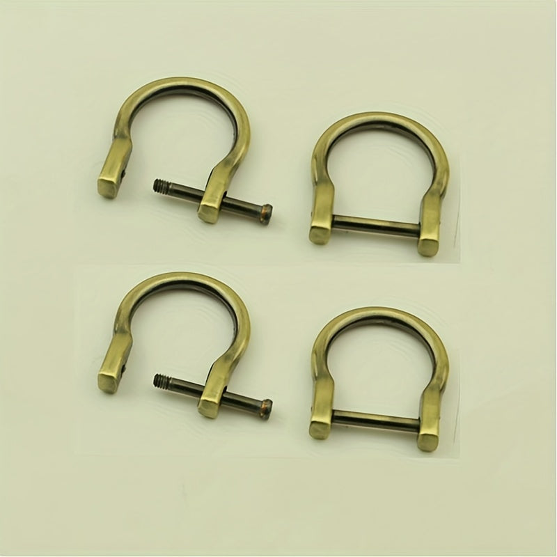 4 Metal D Ring Buckles for DIY Purse & Shoulder Bags
