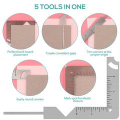 2pcs 5 in 1 Book Cover Guide Stainless Steel Metal Bookbinding Tool