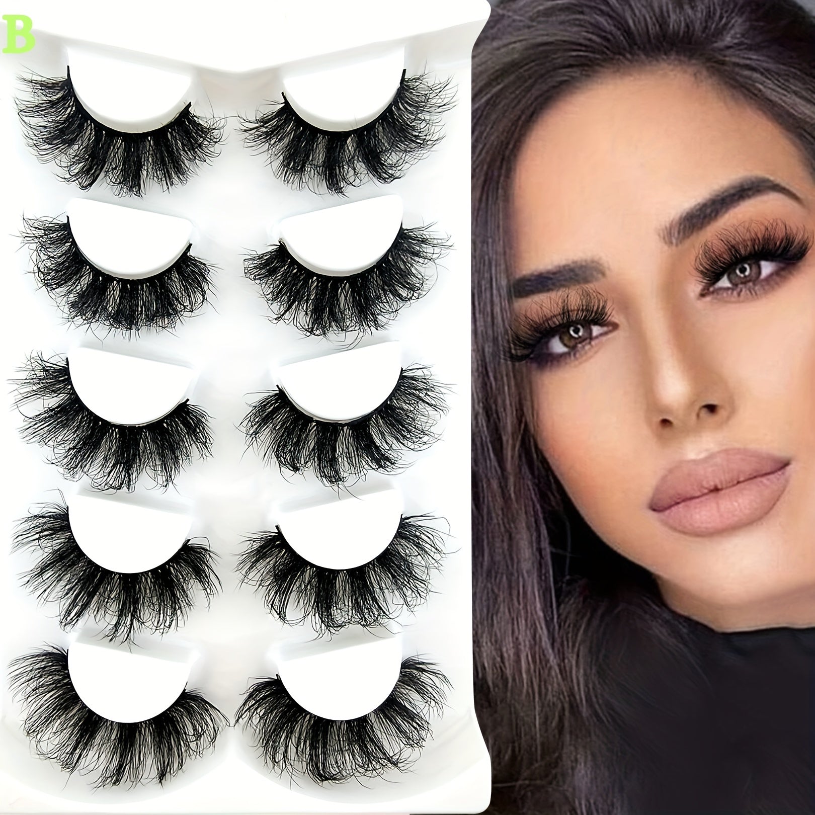 5 Pairs Thick Faux Mink False Eyelashes