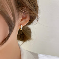 18K Plated Small Hoop Huggie Earrings Ear Buckle Daily Casual