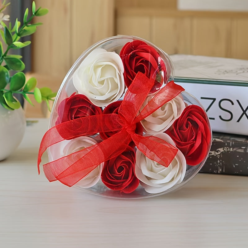 9pcs Romantic Red Artificial Rose Bouquet Wedding Favor Valentine's Day