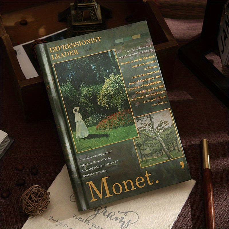 Monet's Impressionism Notebook Painting Retro Page Diary