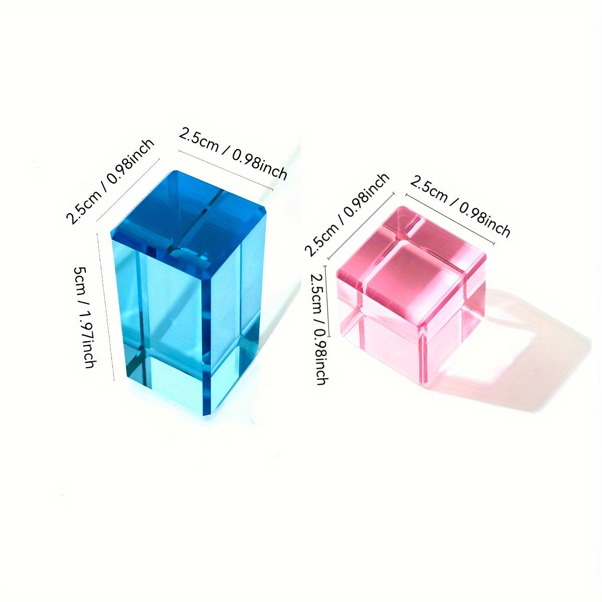15pcs Acrylic Cube Building Blocks Transparent Glossy Spheres 15 Vibrant Colors