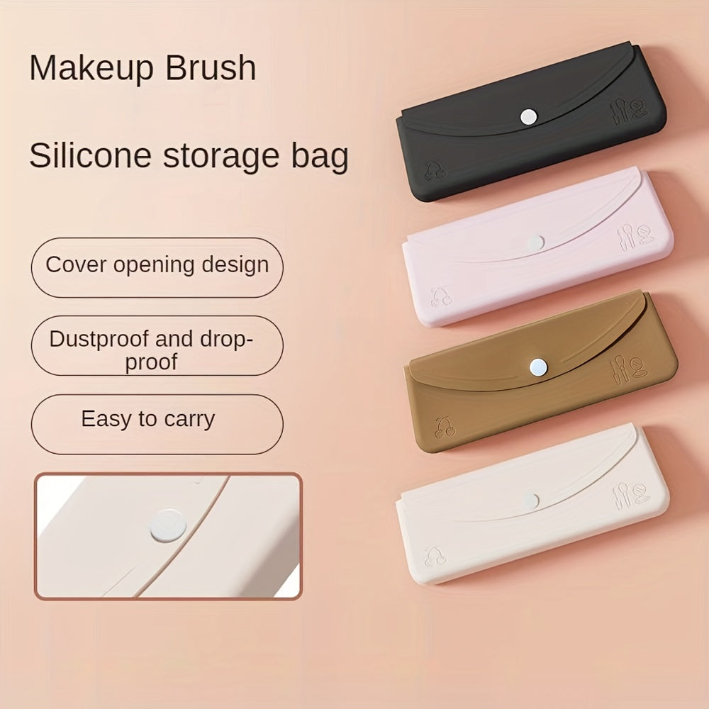 Silicone Makeup Brush Storage Bag - Dust Proof, Convenient & Portable