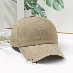 Men's Iron Ring Baseball Cap Distressed Sun Hat