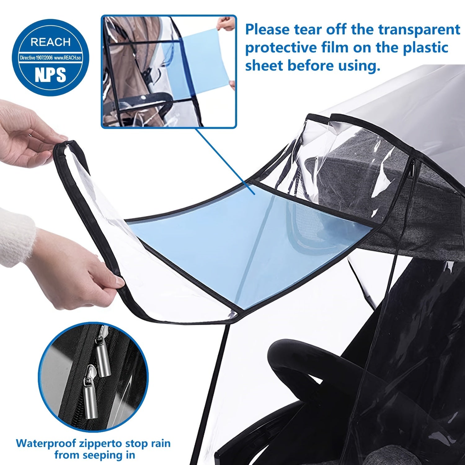 Universal Stroller Rain Cover, Waterproof Windproof Baby Travel Cover
