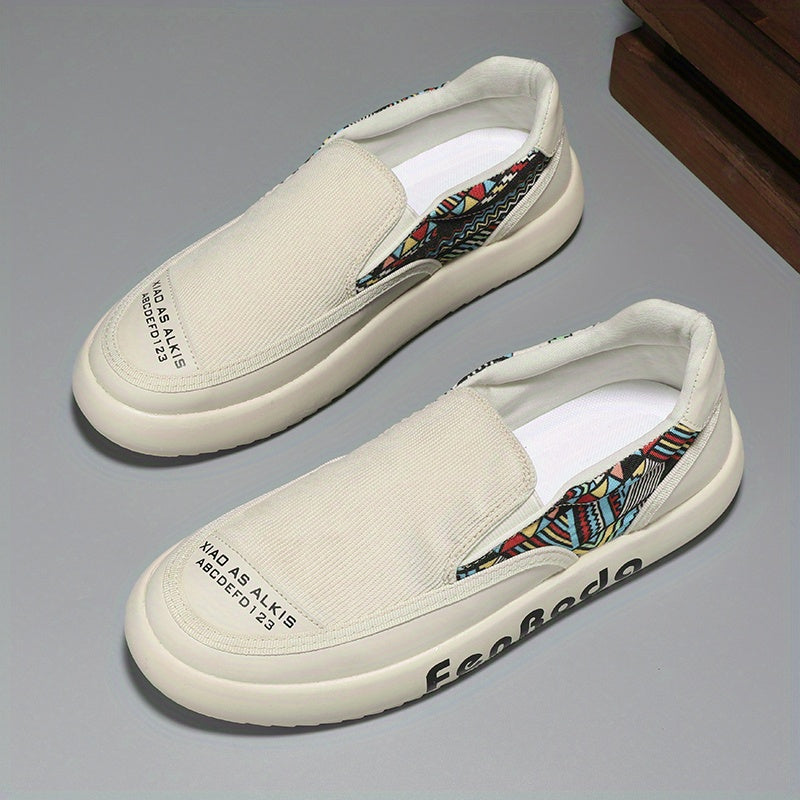 Men's Canvas Slip-on Sneakers Soft Sole Walking Shoes