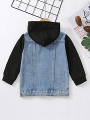 Camouflage Hooded Denim Jacket for Toddler Boys