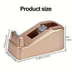 Retro Golden Desk Tape Dispenser with Non Skid Base