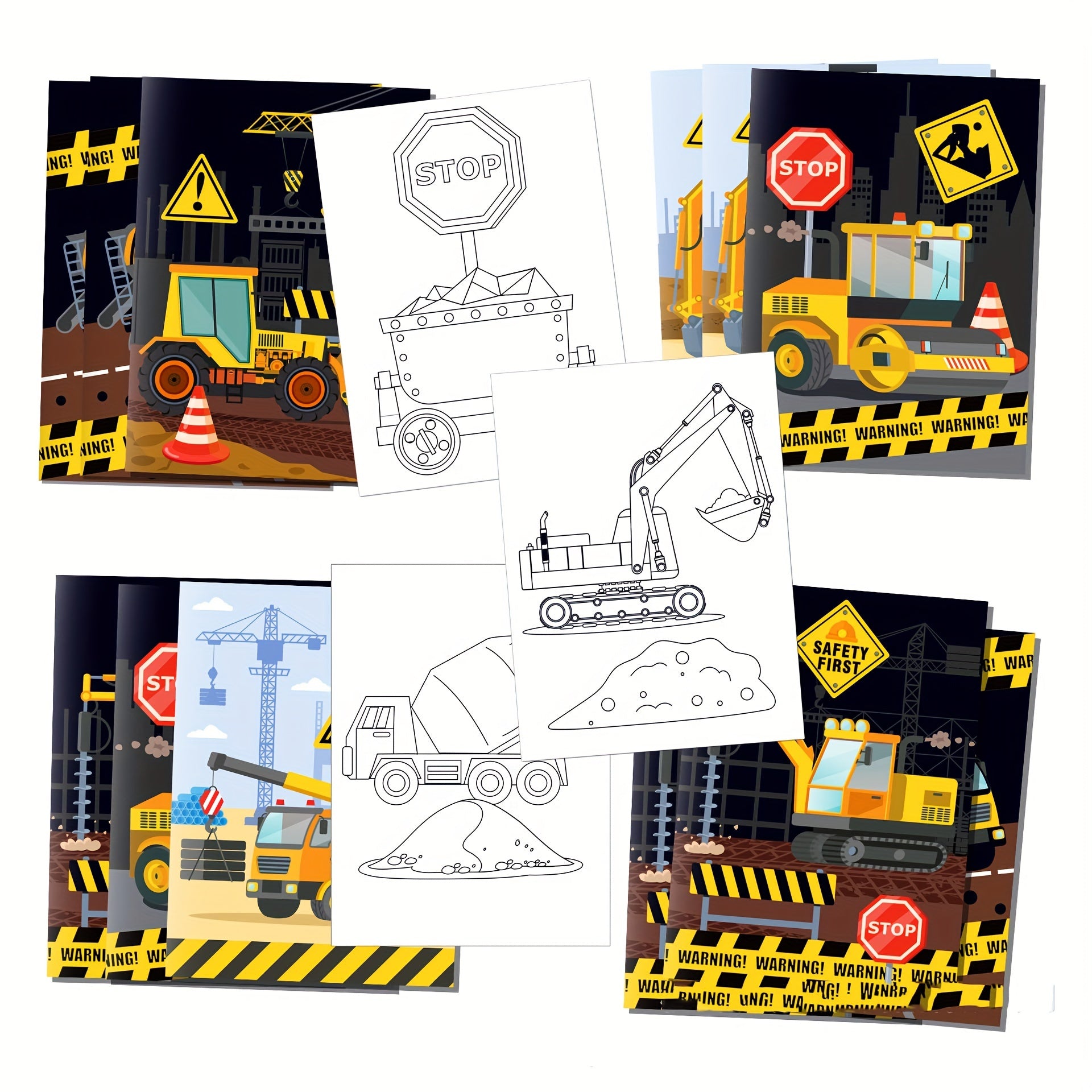 Construction Theme Coloring Books for Kids - 18 Pack