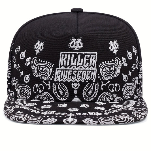 Hip Hop Snapback Hats Gothic Letter Paisley Print Unisex Anime Baseball Cap