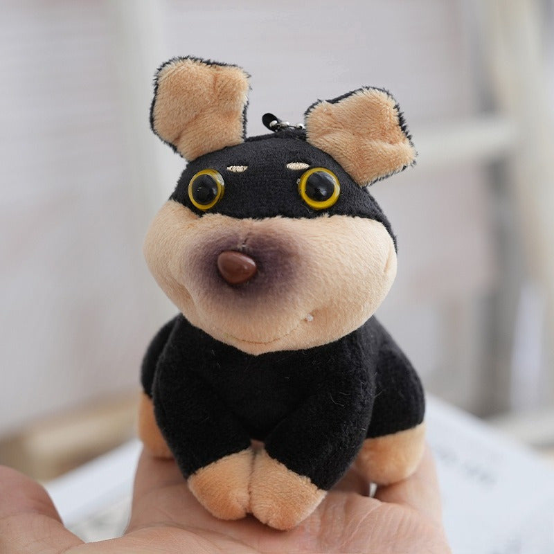 Ugly & Bee Puppy Plush Bag Pendant Soft Stuffed Animal Yellow Eyes R