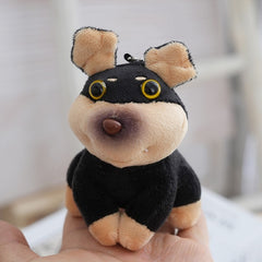 Ugly & Bee Puppy Plush Bag Pendant Soft Stuffed Animal Yellow Eyes R