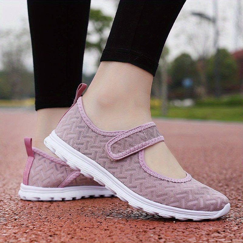 Mesh Hook & Loop Walking Shoes Backless Anti Slip Casual Sneakers Women's