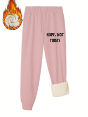  Slogan Print Joggers Elastic Drawstring Pants