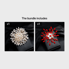 Snowflake Flower Pearl Brooch Rhinestone Pin Wedding Gift Men