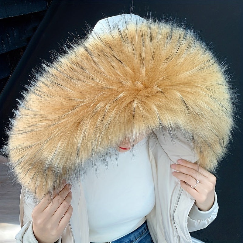 Faux Fur Collar Solid Warm Decorative Plush Shawl Scarf